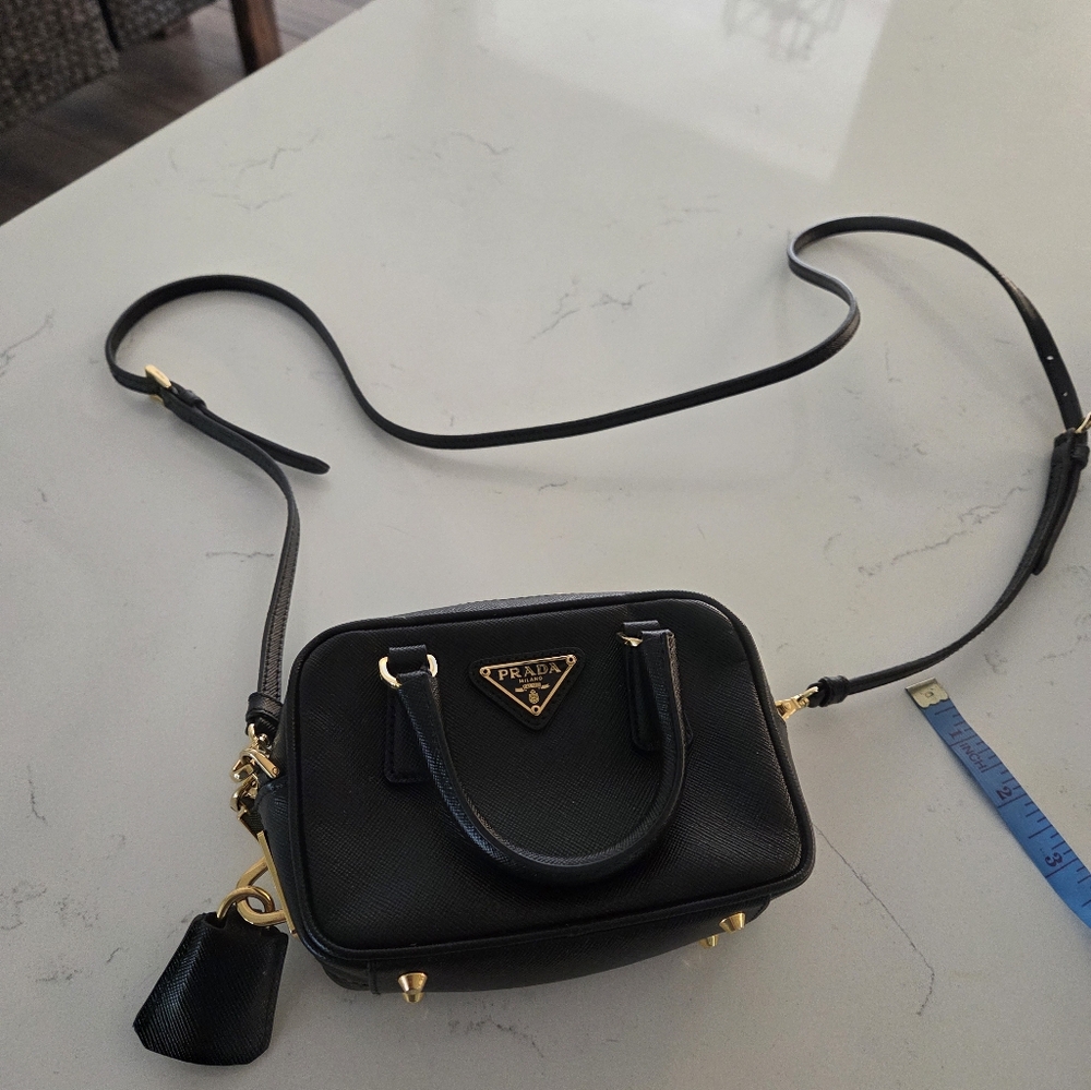 Prada Black and Gold Crossbody Bag